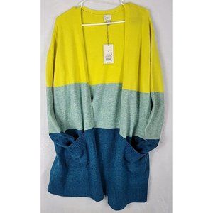 A New Day Women's Open Front Color Block Cardigan Sweater Size Small N.W.T.